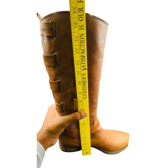 👢 Arturo Chiang Brown Tall Leather Boots Women’s 7M – Buckle Strap Riding Style - Picture 6 of 8